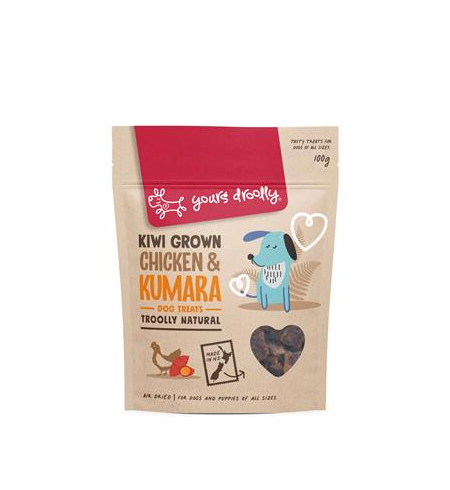 Yours Droolly Kiwi Grown Treats Chicken & Kumara 100g