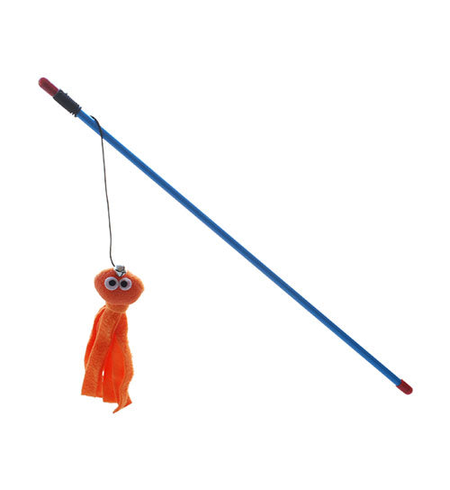 Pounce n Play Teaser Wand with Orange Octopus