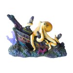 Aqua Care Ornament Sunken Ship & Octopus Small 20cm-fish-The Pet Centre