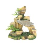 Aqua Care Ornament Rock Cliff with Plant 17cm-fish-The Pet Centre