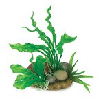 Aqua Care Ornament Rocks With Plant 19cm-fish-The Pet Centre