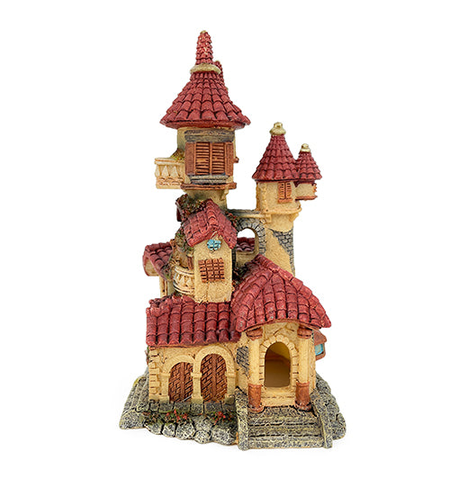 Aqua Care Ornament Tall House with Red Roof