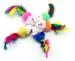 Fleece Mouse with Feather Tail-cat-The Pet Centre