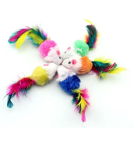 Fleece Mouse with Feather Tail