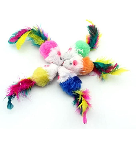 Fleece Mouse with Feather Tail